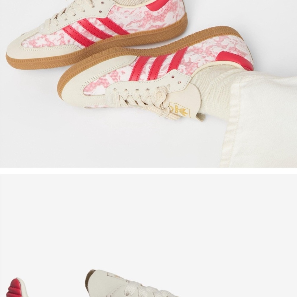 adidas Women's Pink and Cream Sneakers
